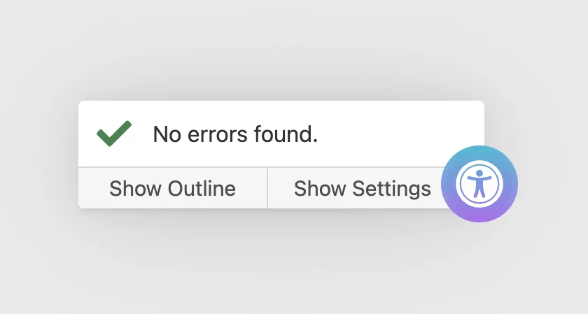 Screenshot of panel that shows no accessibility errors or warnings.